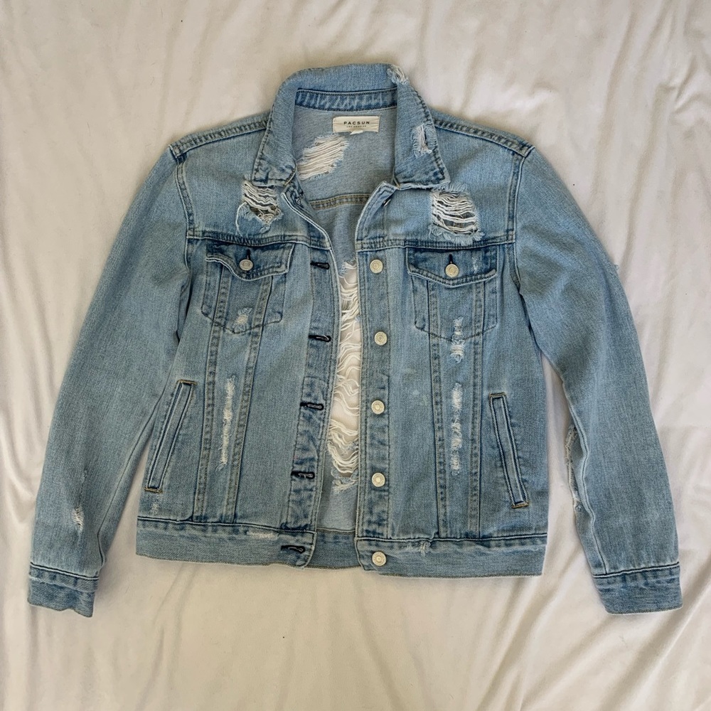 Distressed denim pacsun jacket